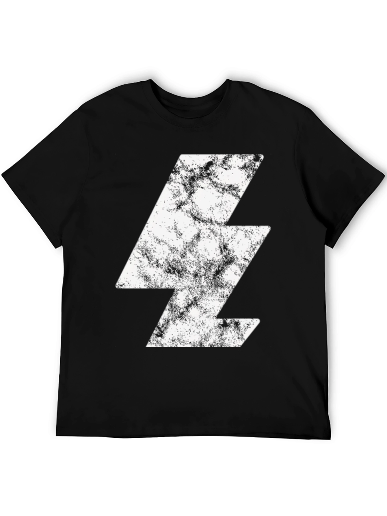Retro Lightning Bolt Graphic Tee - Black