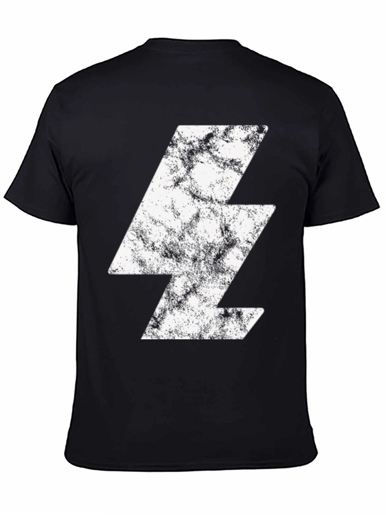 Retro Lightning Bolt Graphic Tee - Black