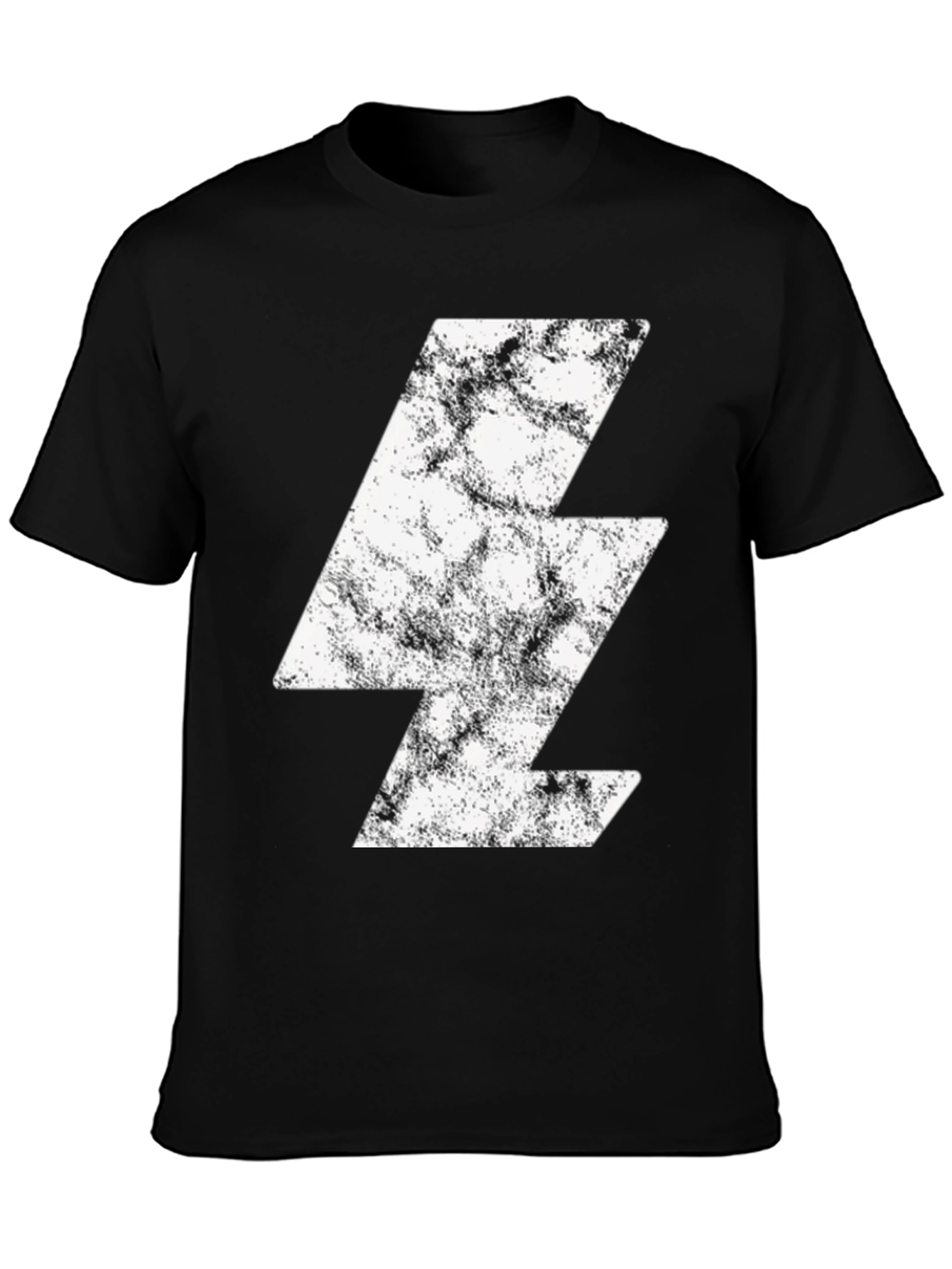 Retro Lightning Bolt Graphic Tee - Black