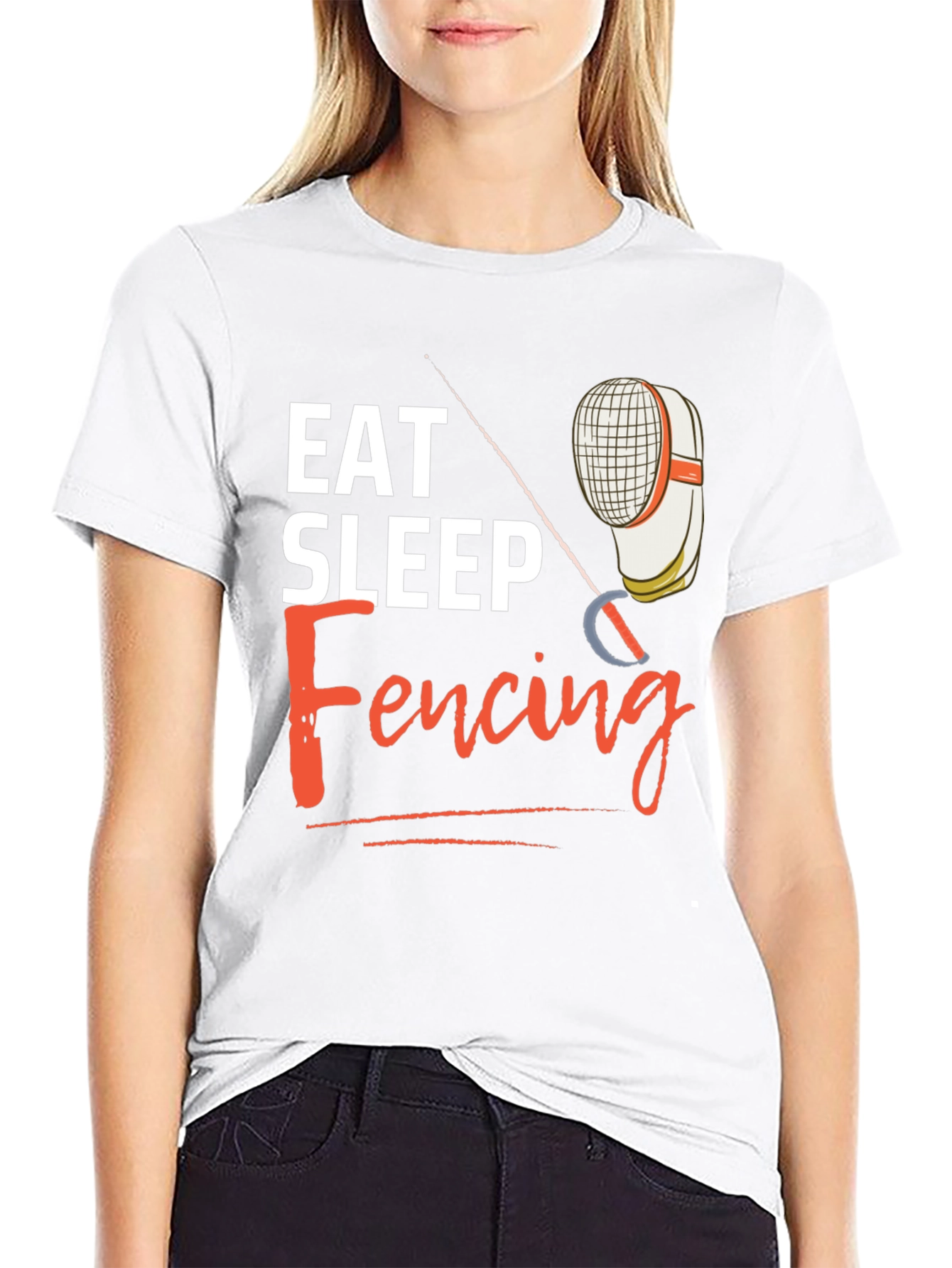 Eat Sleep Fencing T-Shirt - Black Graphic Tee
