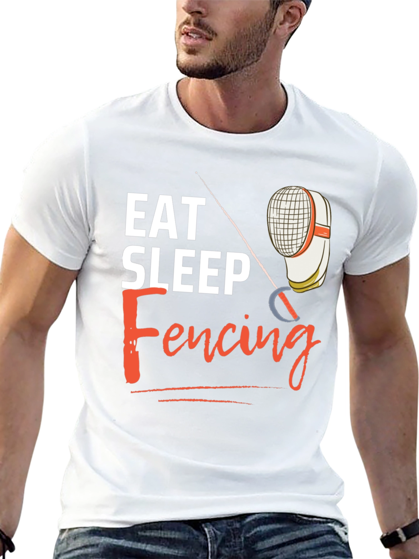 Eat Sleep Fencing T-Shirt - Black Graphic Tee