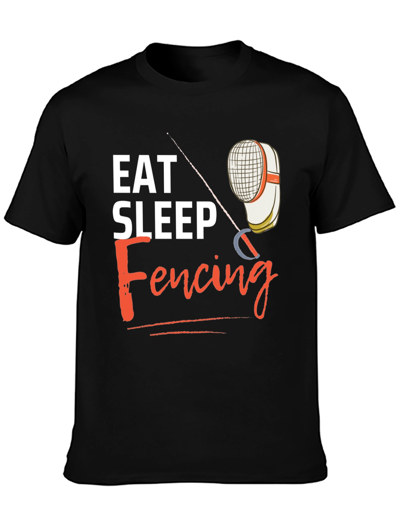 Eat Sleep Fencing T-Shirt - Black Graphic Tee
