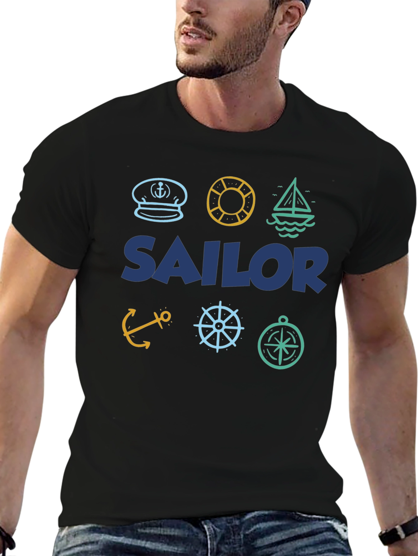 Sailor Themed T-Shirt | Nautical Design | Menswear
