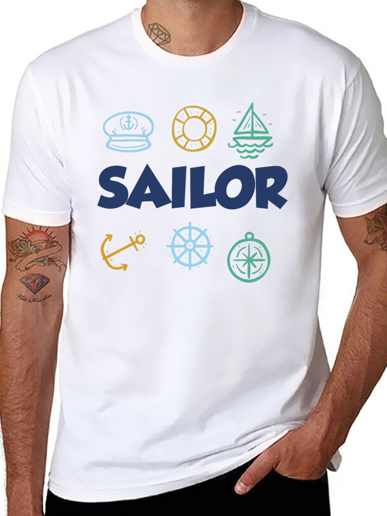 Sailor Themed T-Shirt | Nautical Design | Menswear