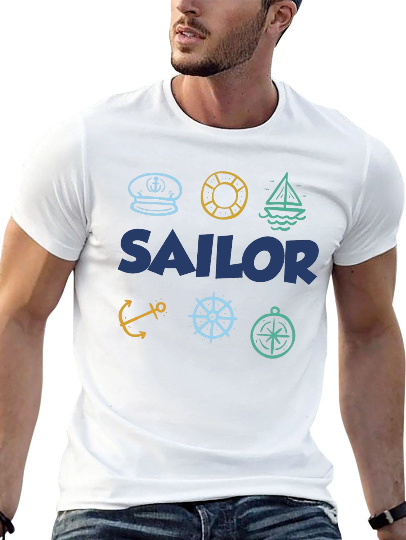 Sailor Themed T-Shirt | Nautical Design | Menswear