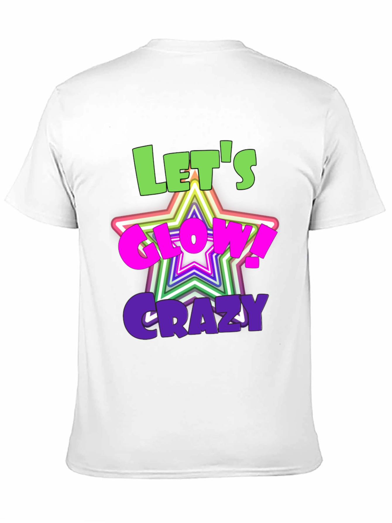 Lets Glow Crazy Graphic Black T-Shirt