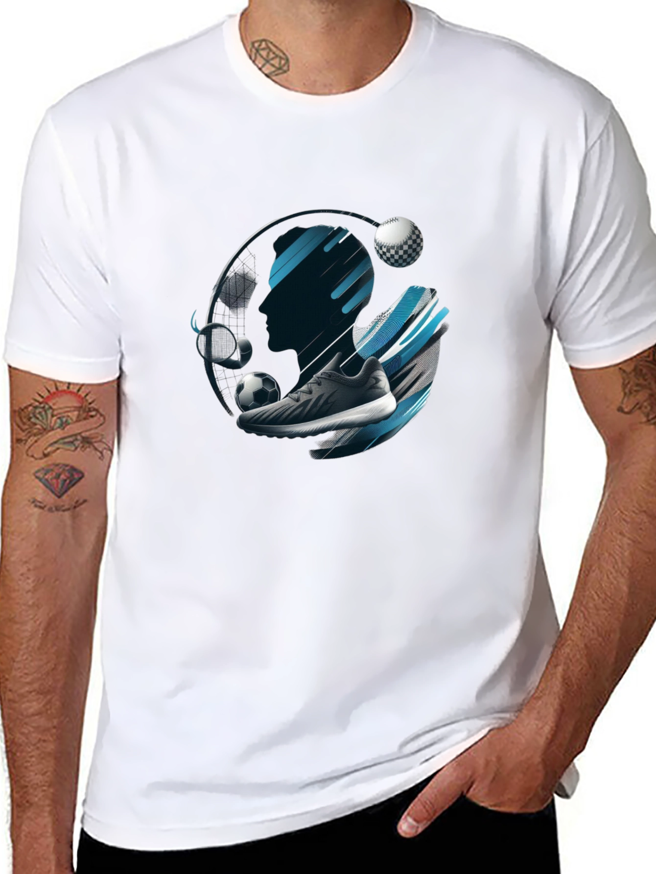 Sports Graphic Black T-Shirt