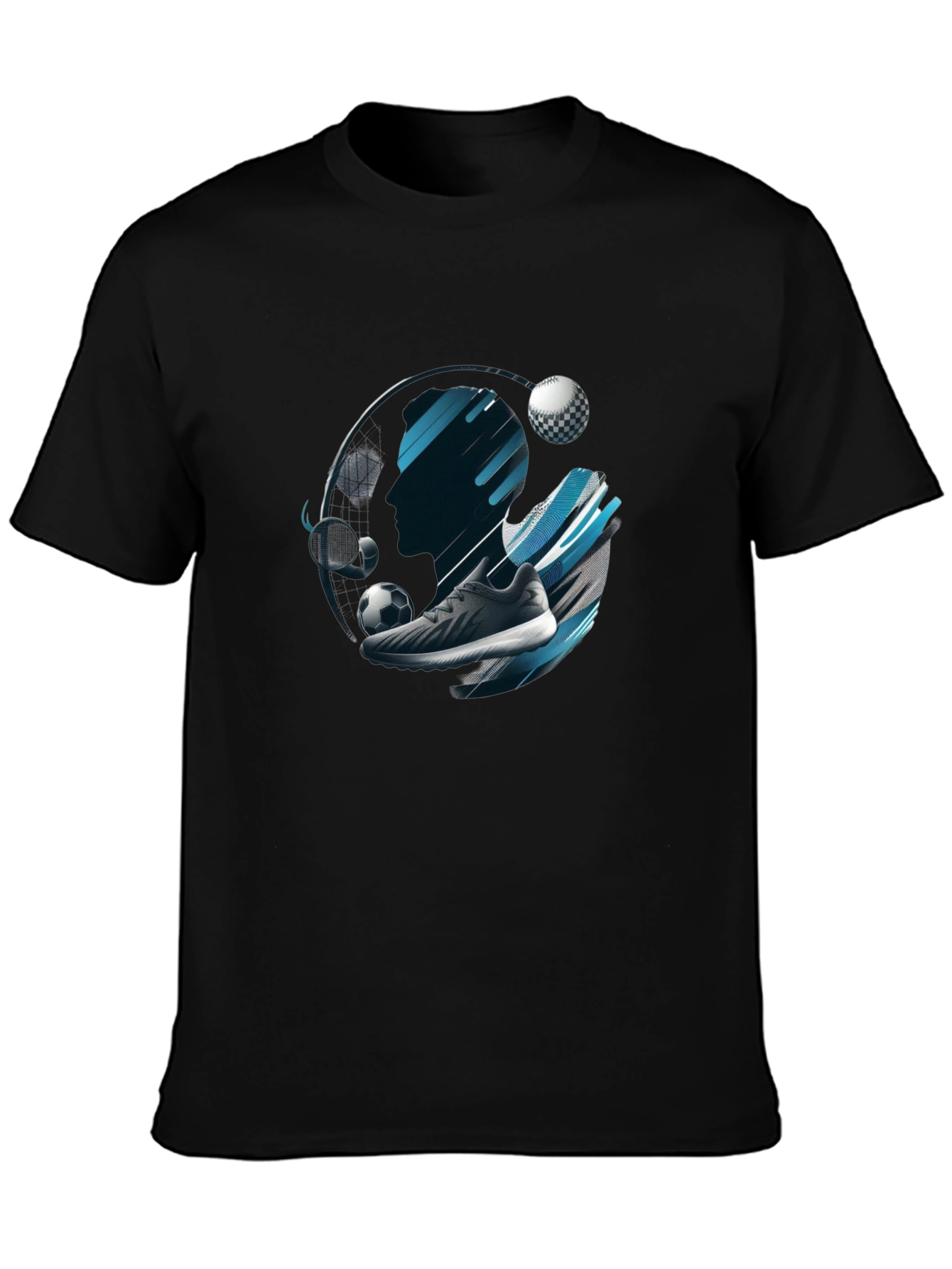 Sports Graphic Black T-Shirt