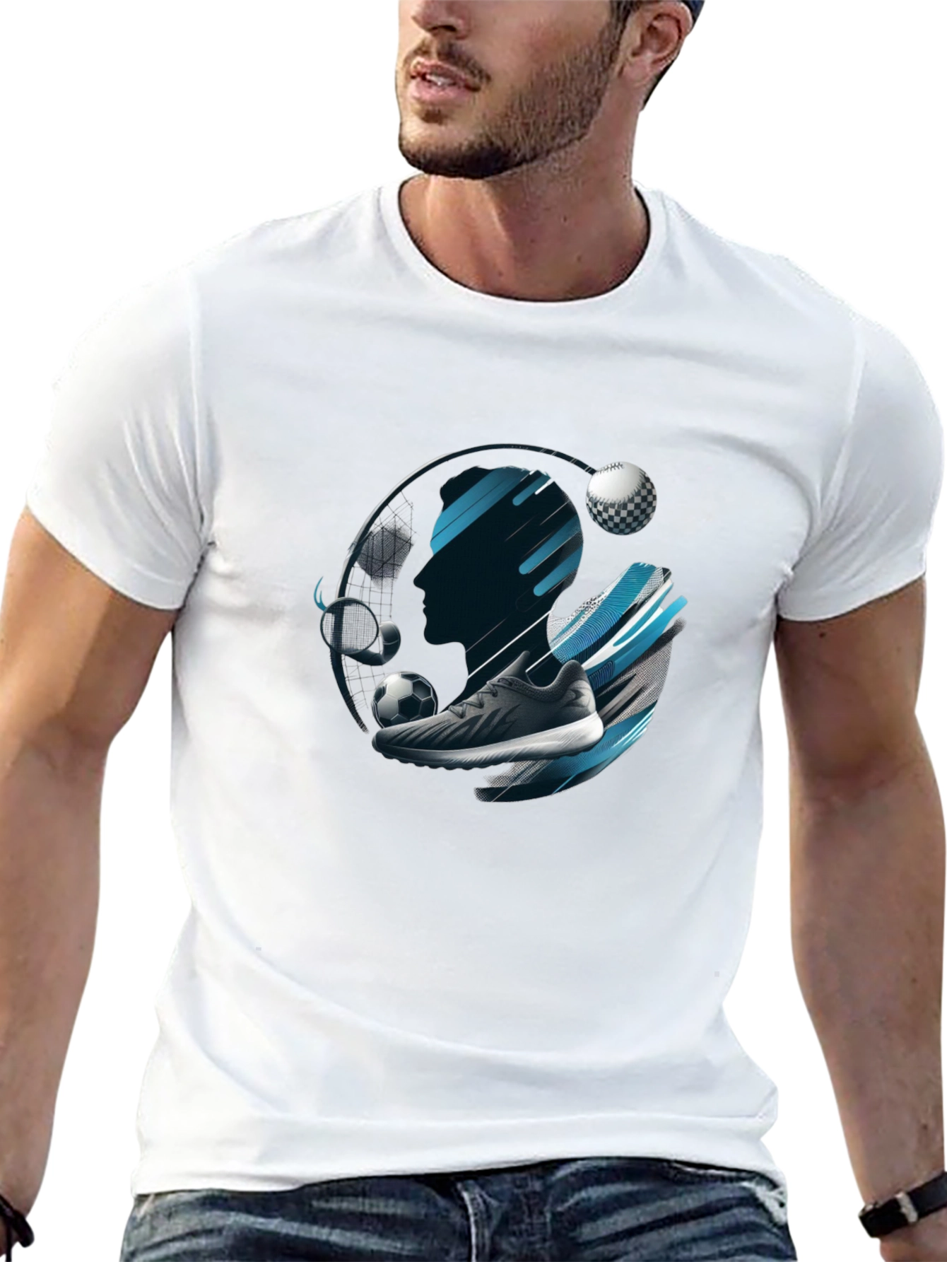 Sports Graphic Black T-Shirt