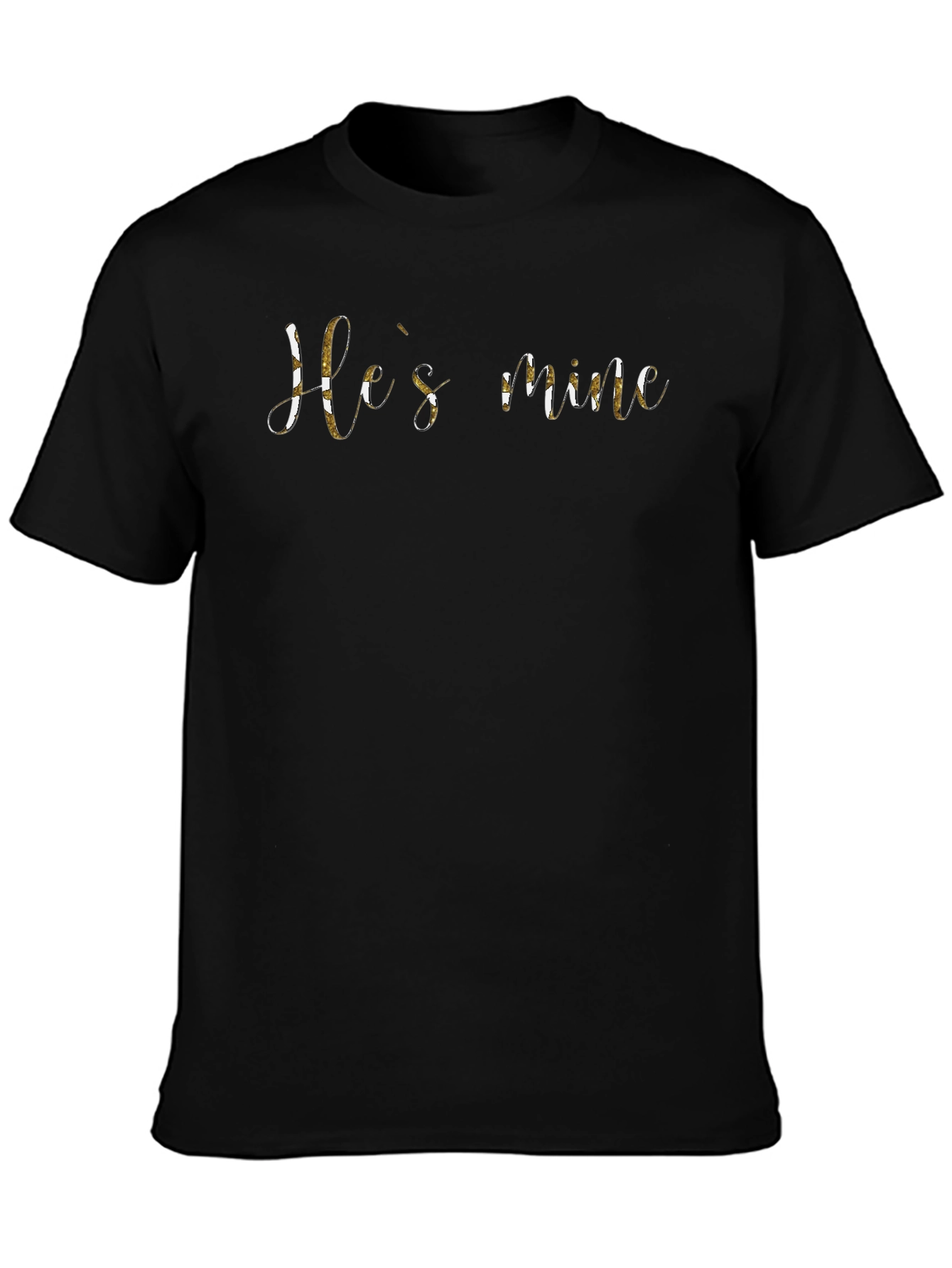 Hes Mine T-Shirt - Black Cotton Blend Tee