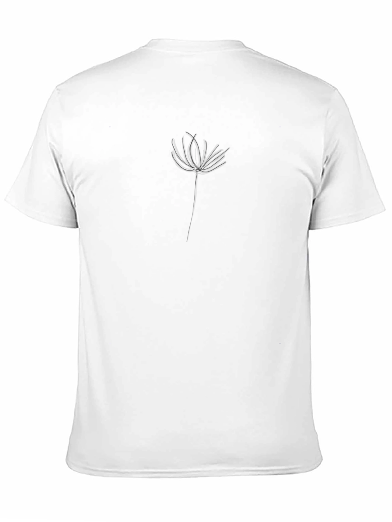 Minimalist Flower Graphic T-Shirt - Black