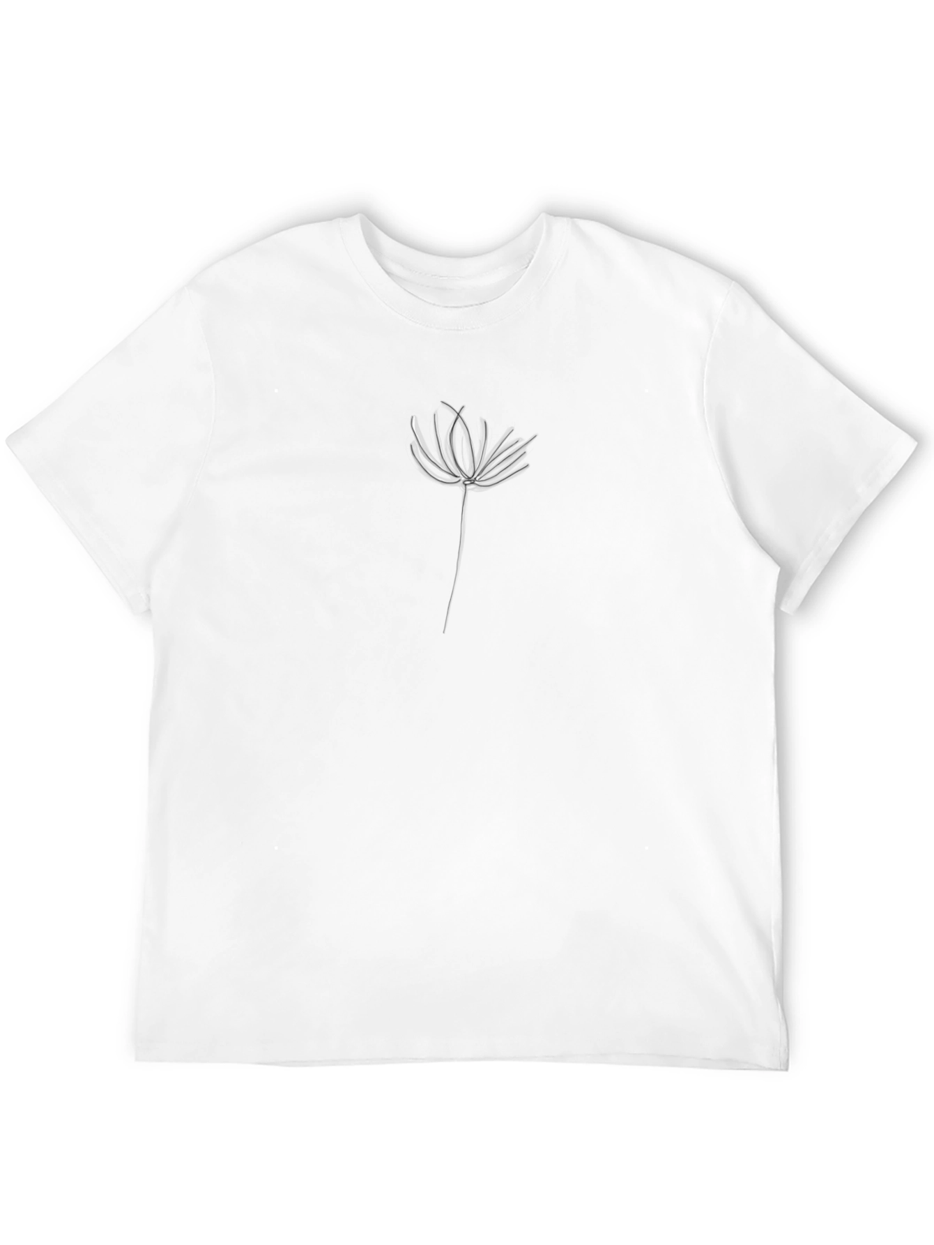 Minimalist Flower Graphic T-Shirt - Black