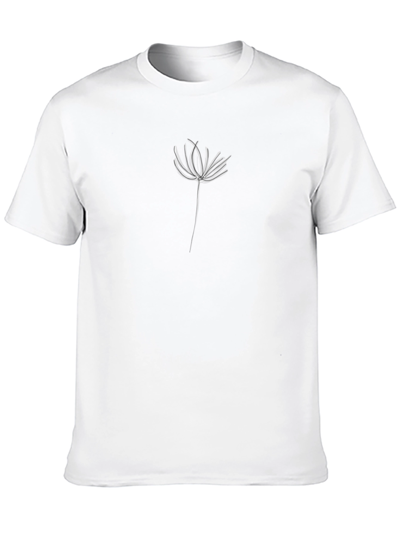 Minimalist Flower Graphic T-Shirt - Black