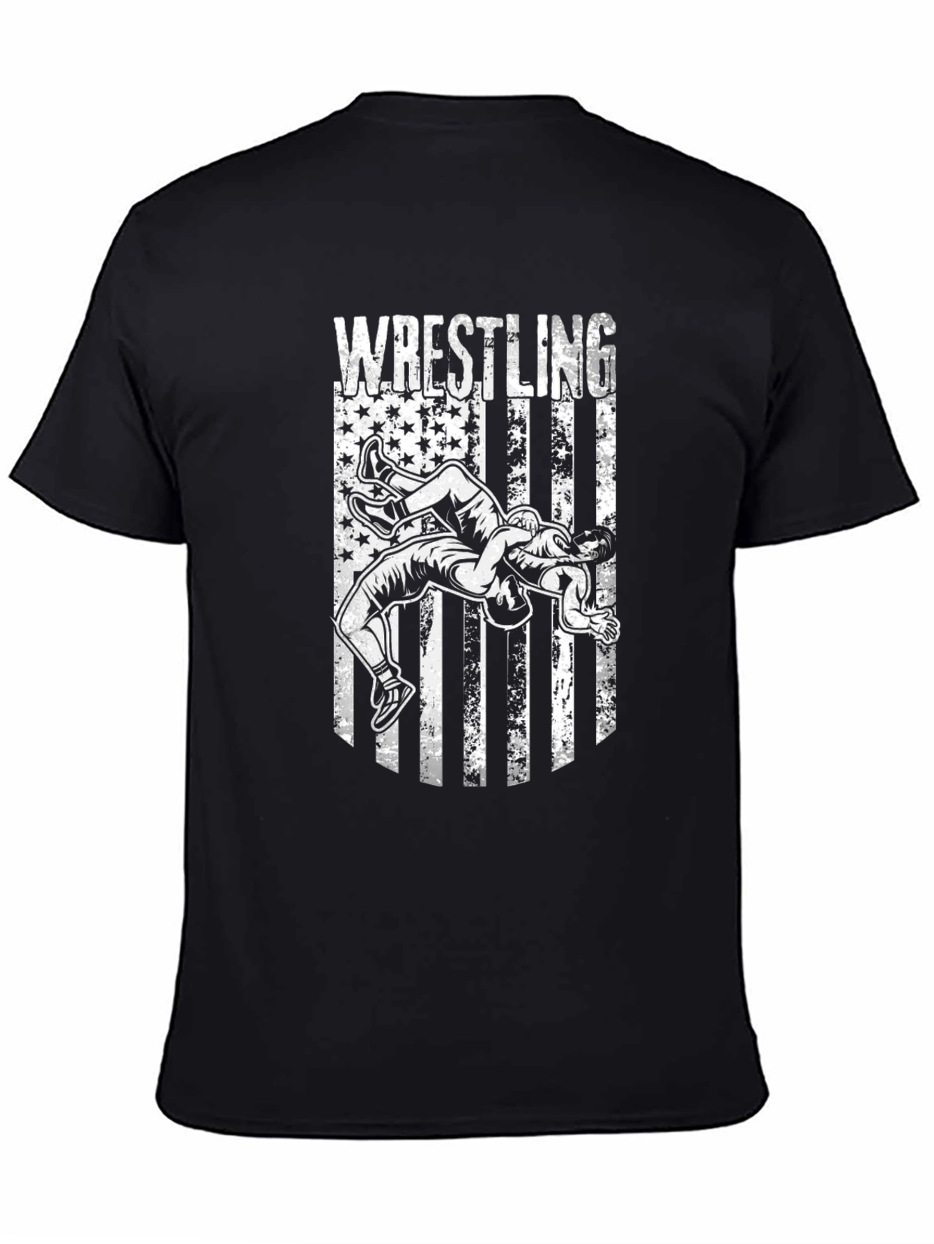 Wrestling USA Flag Graphic T-Shirt