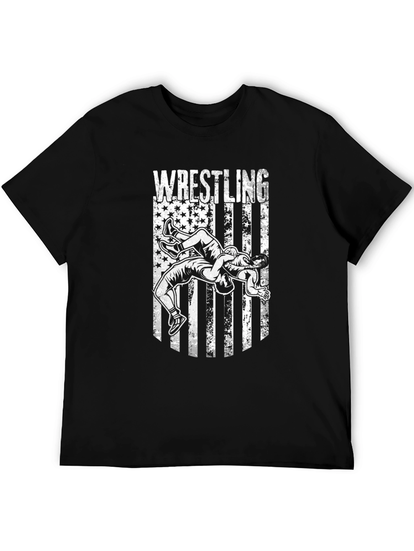 Wrestling USA Flag Graphic T-Shirt