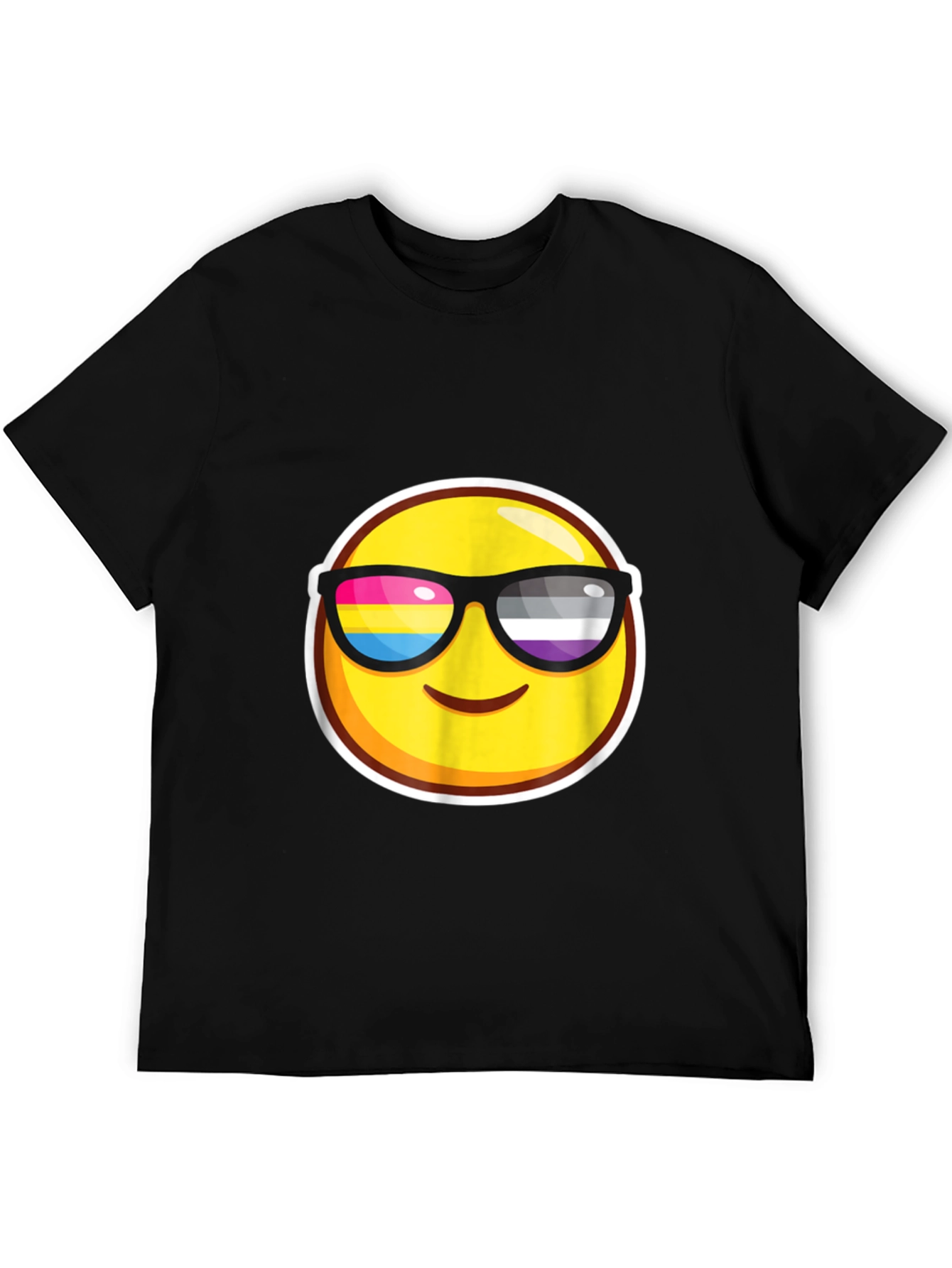 Emoji Pride Sunglasses Black T-Shirt