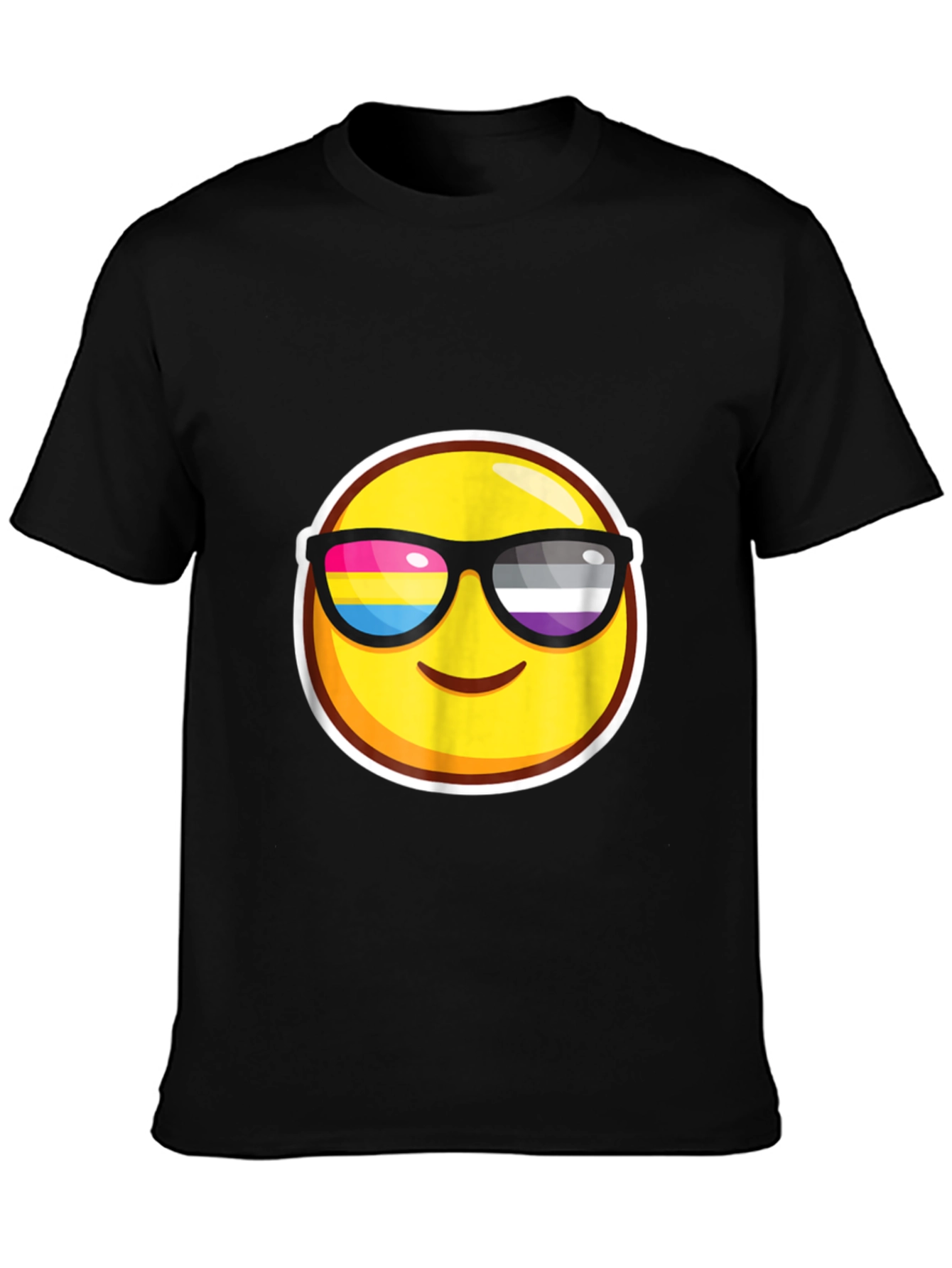 Emoji Pride Sunglasses Black T-Shirt