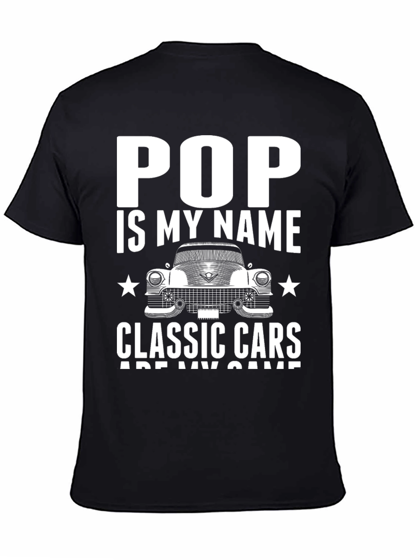 Pop Classic Car T-Shirt -  Mens Black Tee