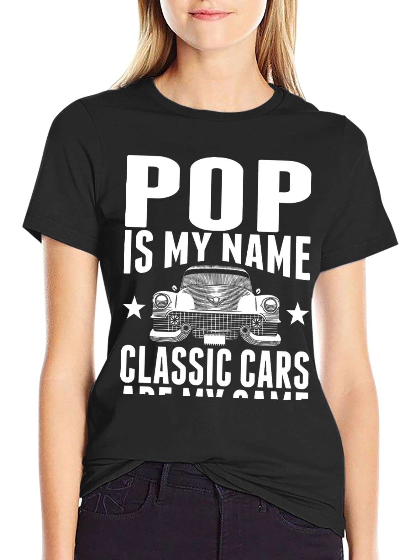 Pop Classic Car T-Shirt -  Mens Black Tee