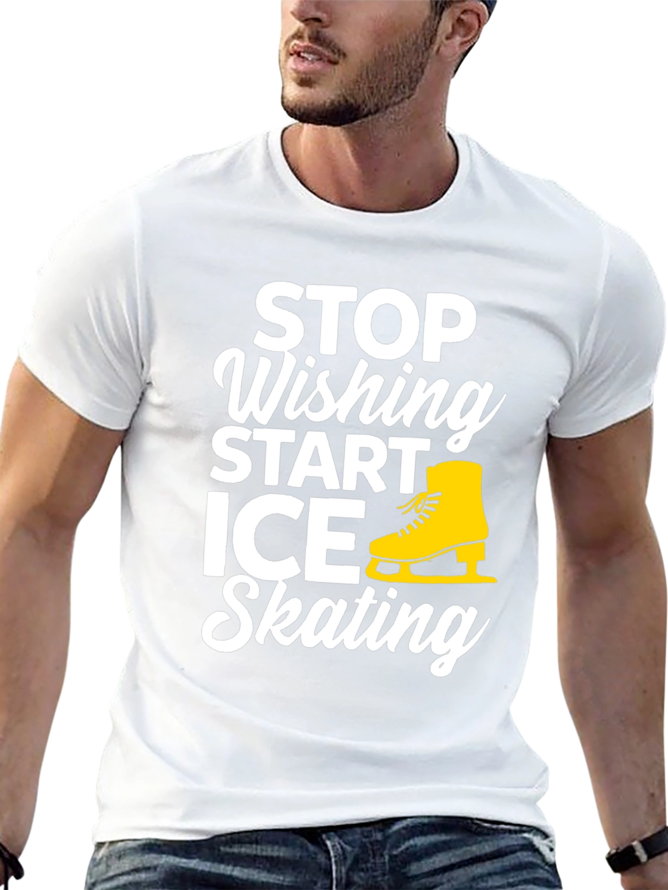 Stop Wishing Start Ice Skating Graphic Tee