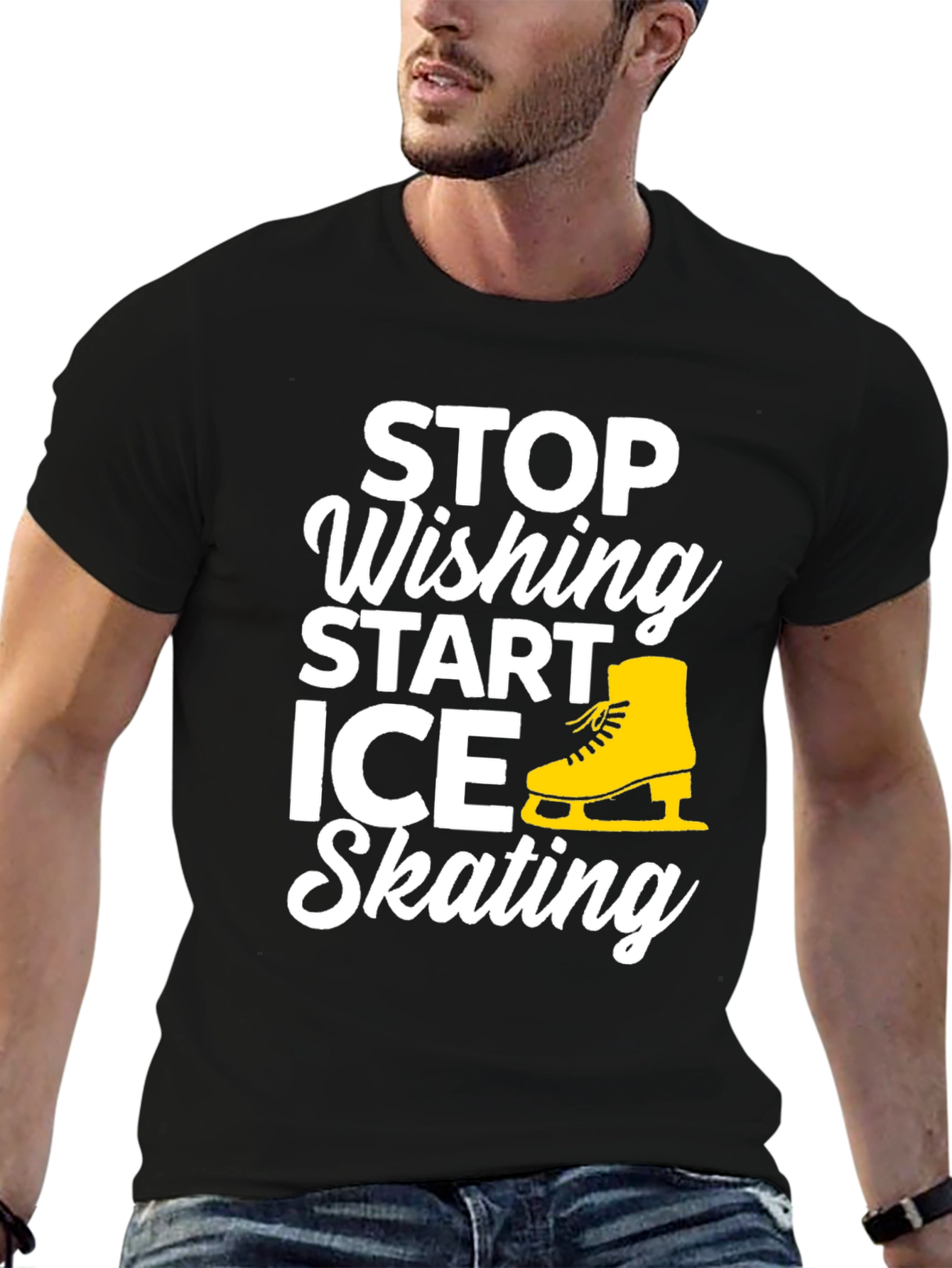Stop Wishing Start Ice Skating Graphic Tee
