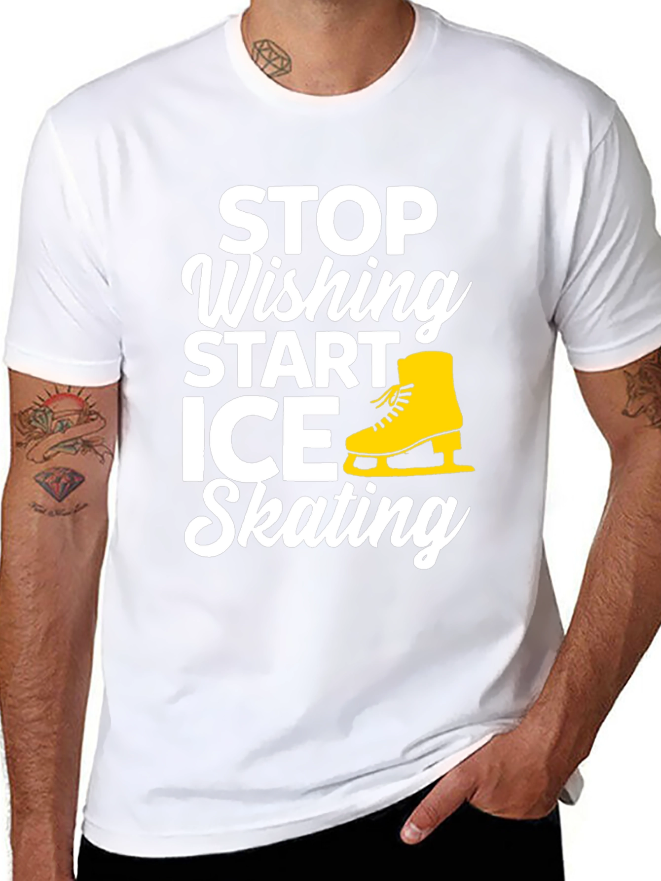 Stop Wishing Start Ice Skating Graphic Tee