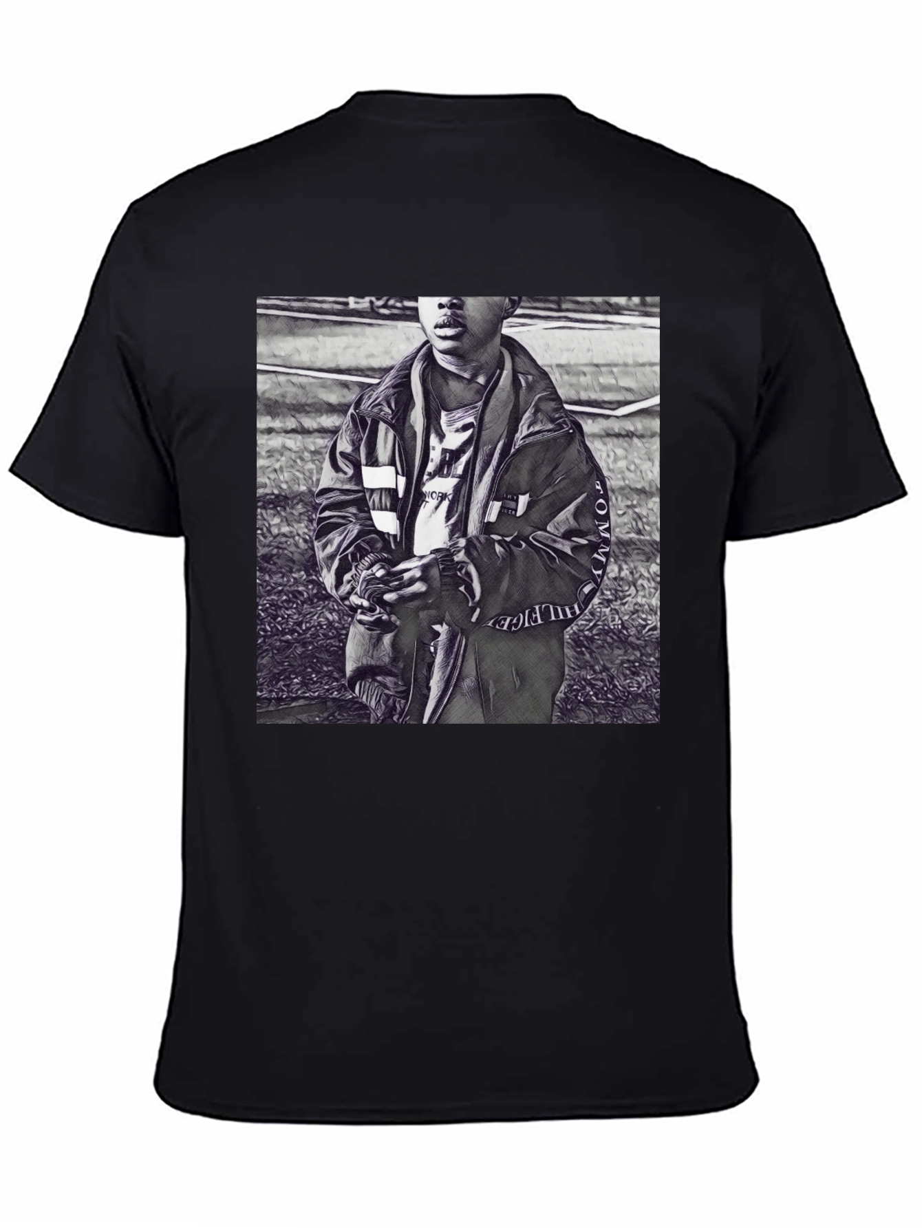 Monochrome Graphic T-Shirt - Urban Style