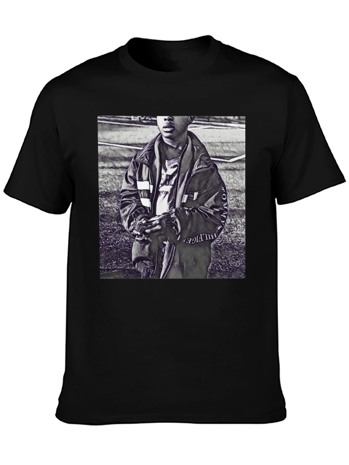 Monochrome Graphic T-Shirt - Urban Style