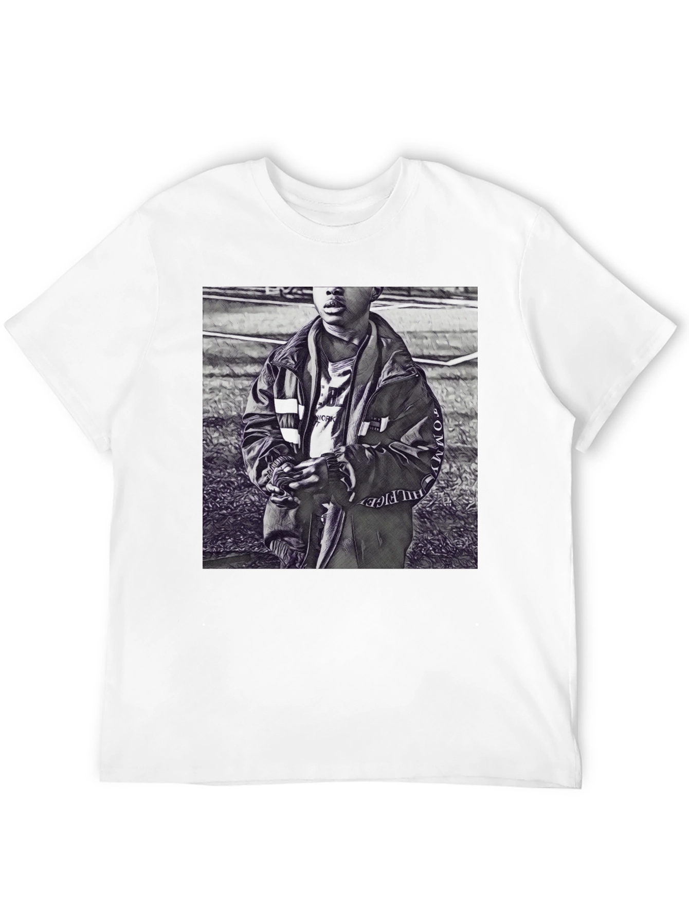 Monochrome Graphic T-Shirt - Urban Style