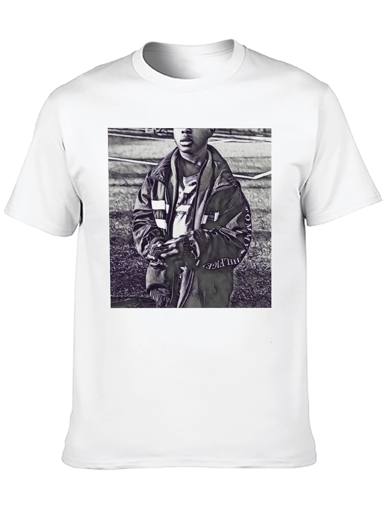 Monochrome Graphic T-Shirt - Urban Style