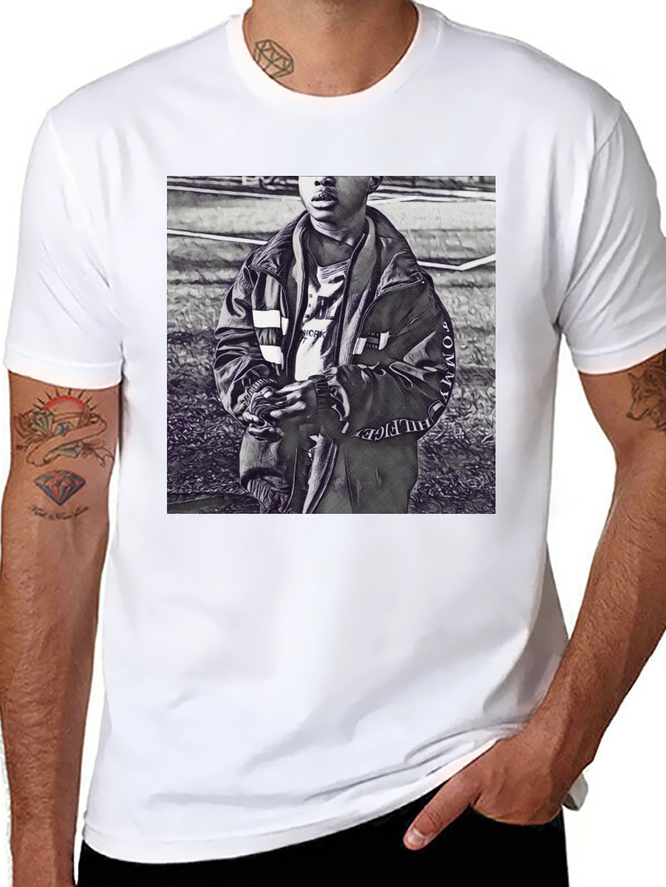 Monochrome Graphic T-Shirt - Urban Style