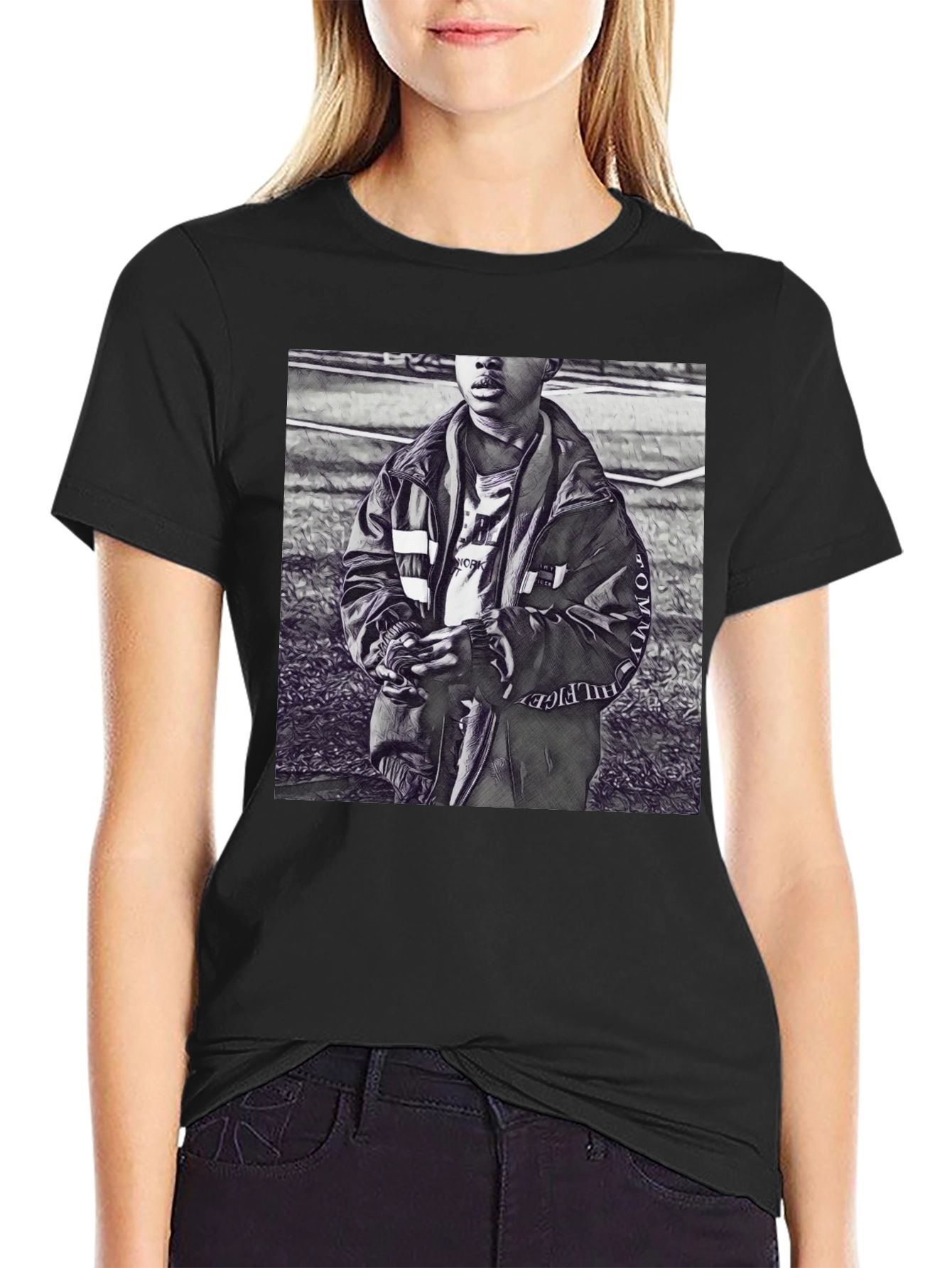 Monochrome Graphic T-Shirt - Urban Style