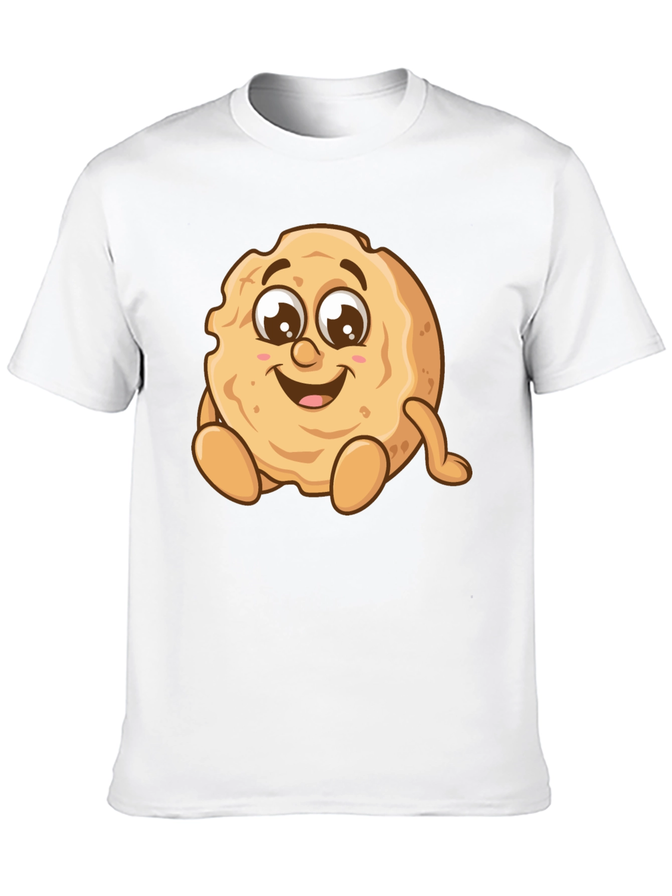 Funny Cookie Cartoon Graphic Tee - Unisex Black T-Shirt