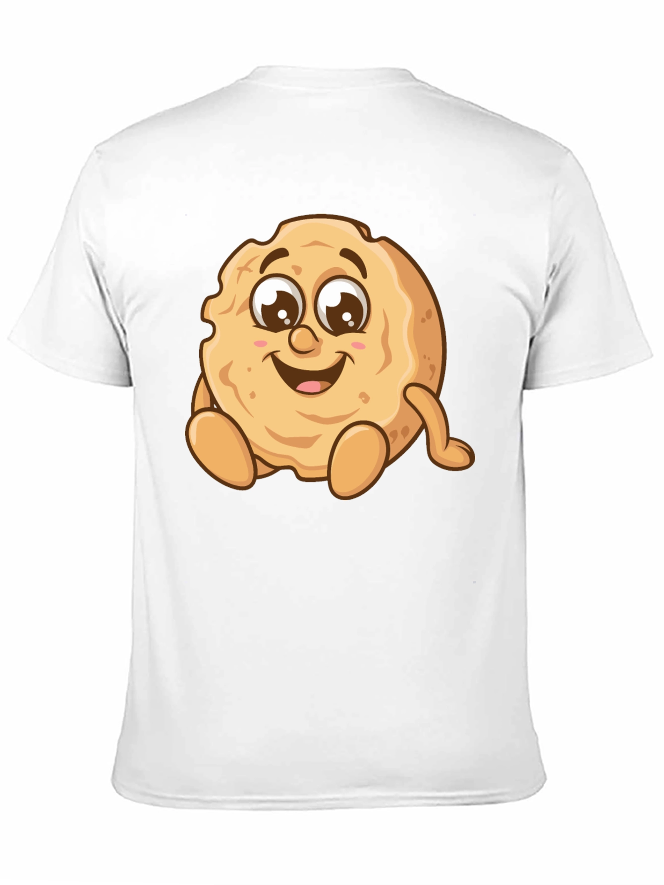 Funny Cookie Cartoon Graphic Tee - Unisex Black T-Shirt