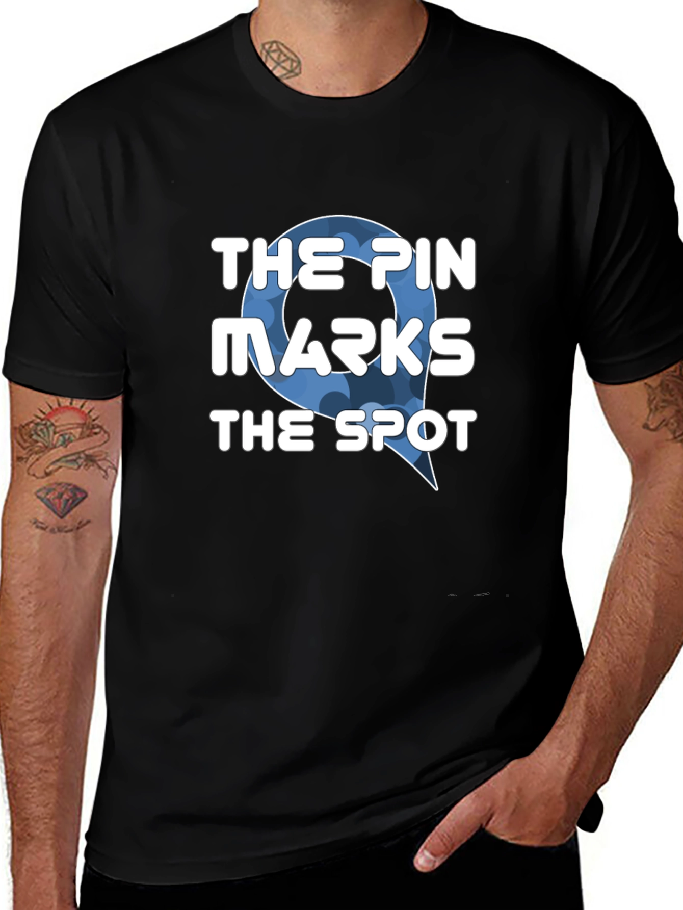The Pin Marks the Spot Black T-Shirt