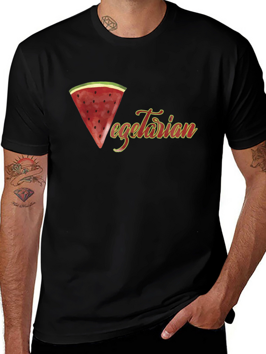 Vegetarian Watermelon Graphic Tee - Black