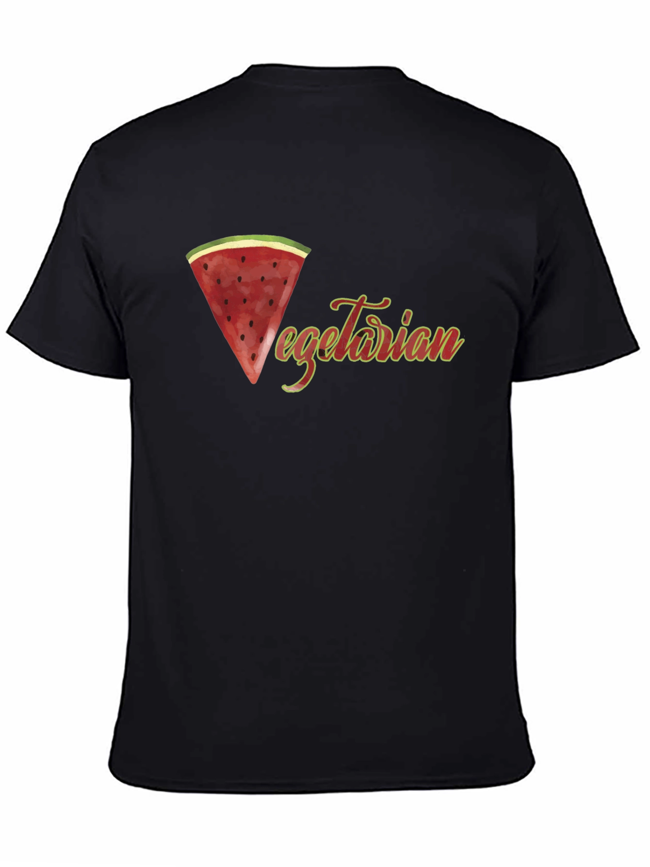 Vegetarian Watermelon Graphic Tee - Black