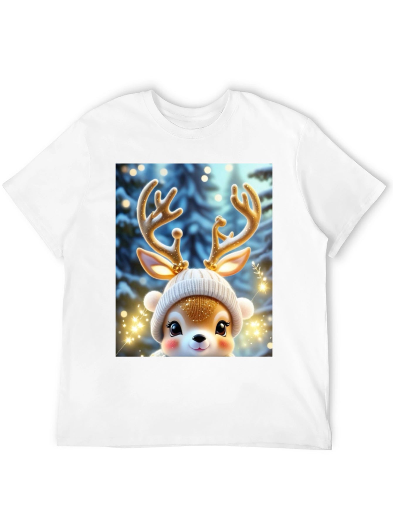 Cute Reindeer Graphic Tee - Festive Holiday Style