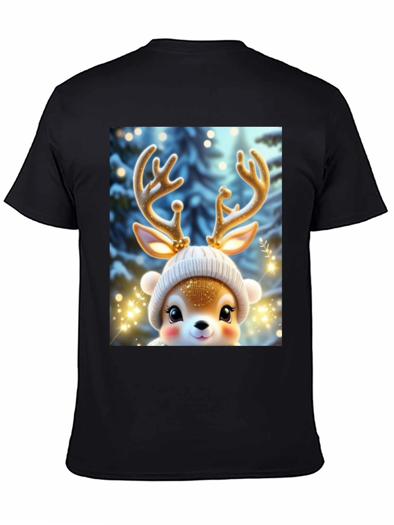 Cute Reindeer Graphic Tee - Festive Holiday Style