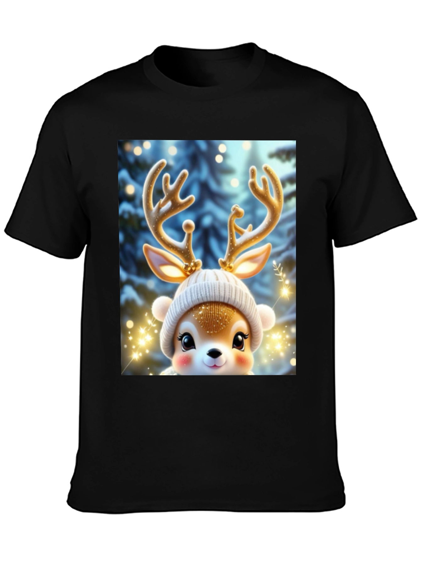Cute Reindeer Graphic Tee - Festive Holiday Style