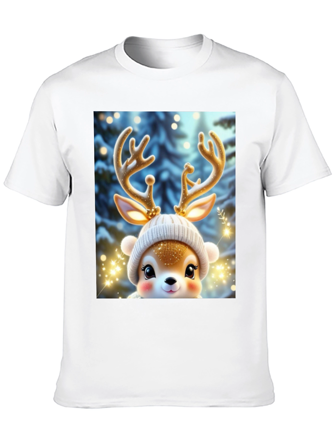 Cute Reindeer Graphic Tee - Festive Holiday Style