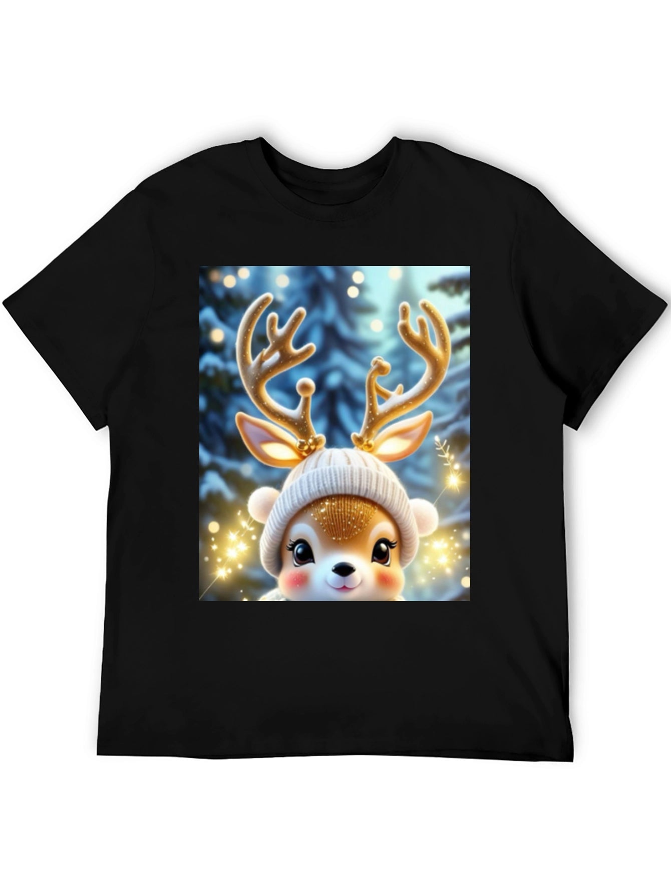 Cute Reindeer Graphic Tee - Festive Holiday Style