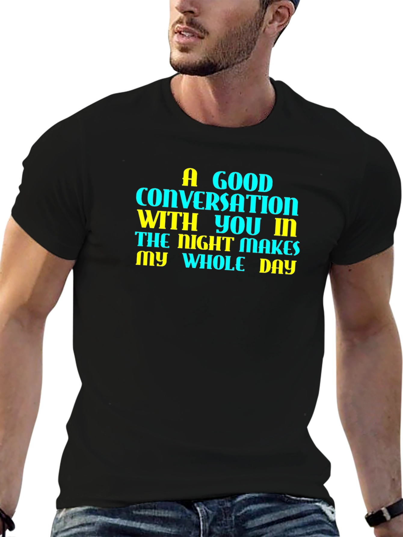 A Good Conversation Graphic Tee - Black