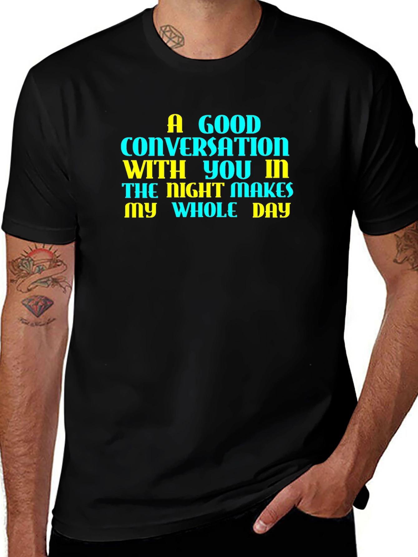 A Good Conversation Graphic Tee - Black