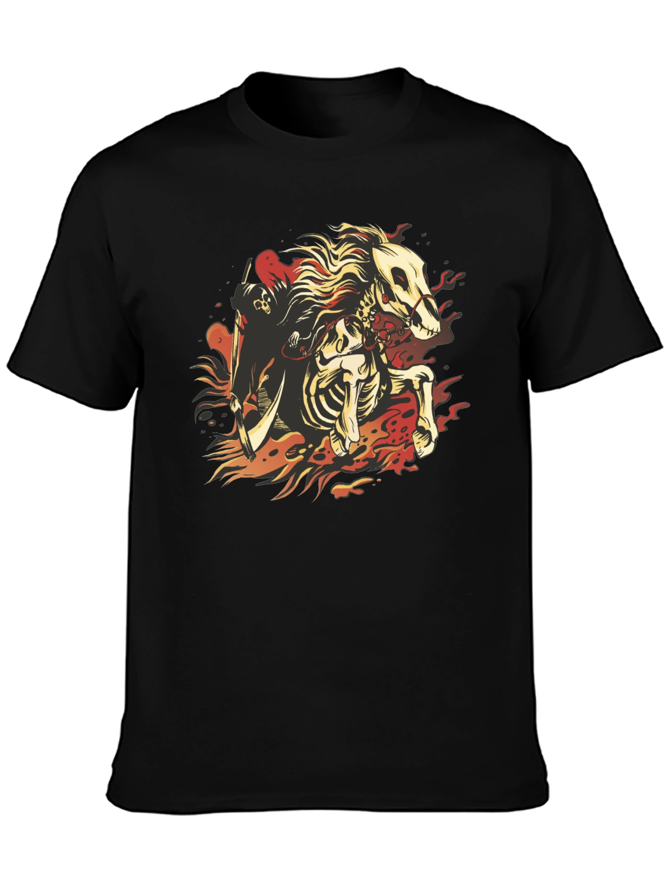 Grim Reaper Horseman Graphic T-Shirt