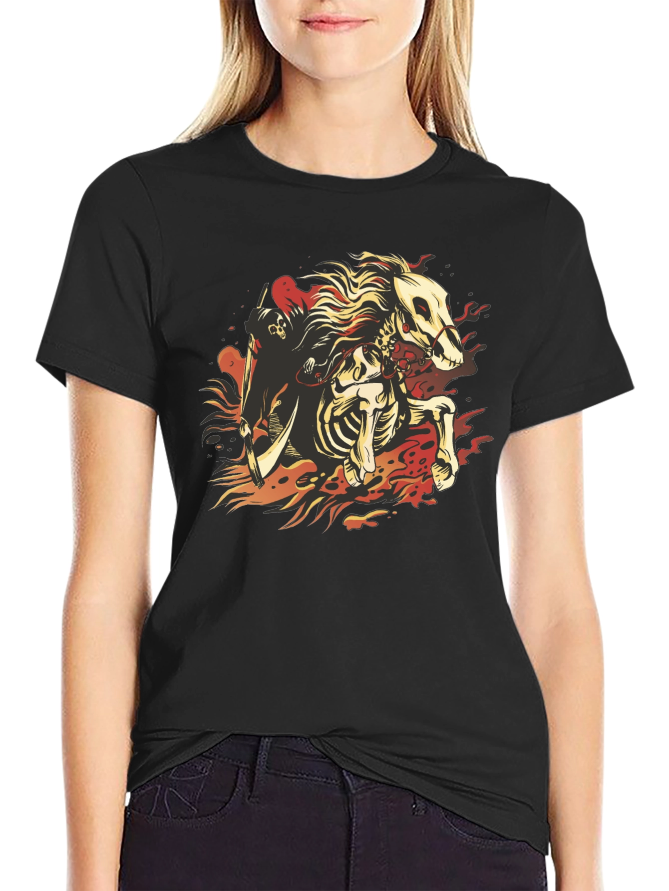 Grim Reaper Horseman Graphic T-Shirt