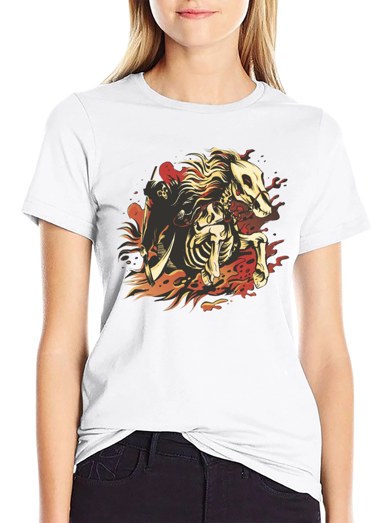 Grim Reaper Horseman Graphic T-Shirt