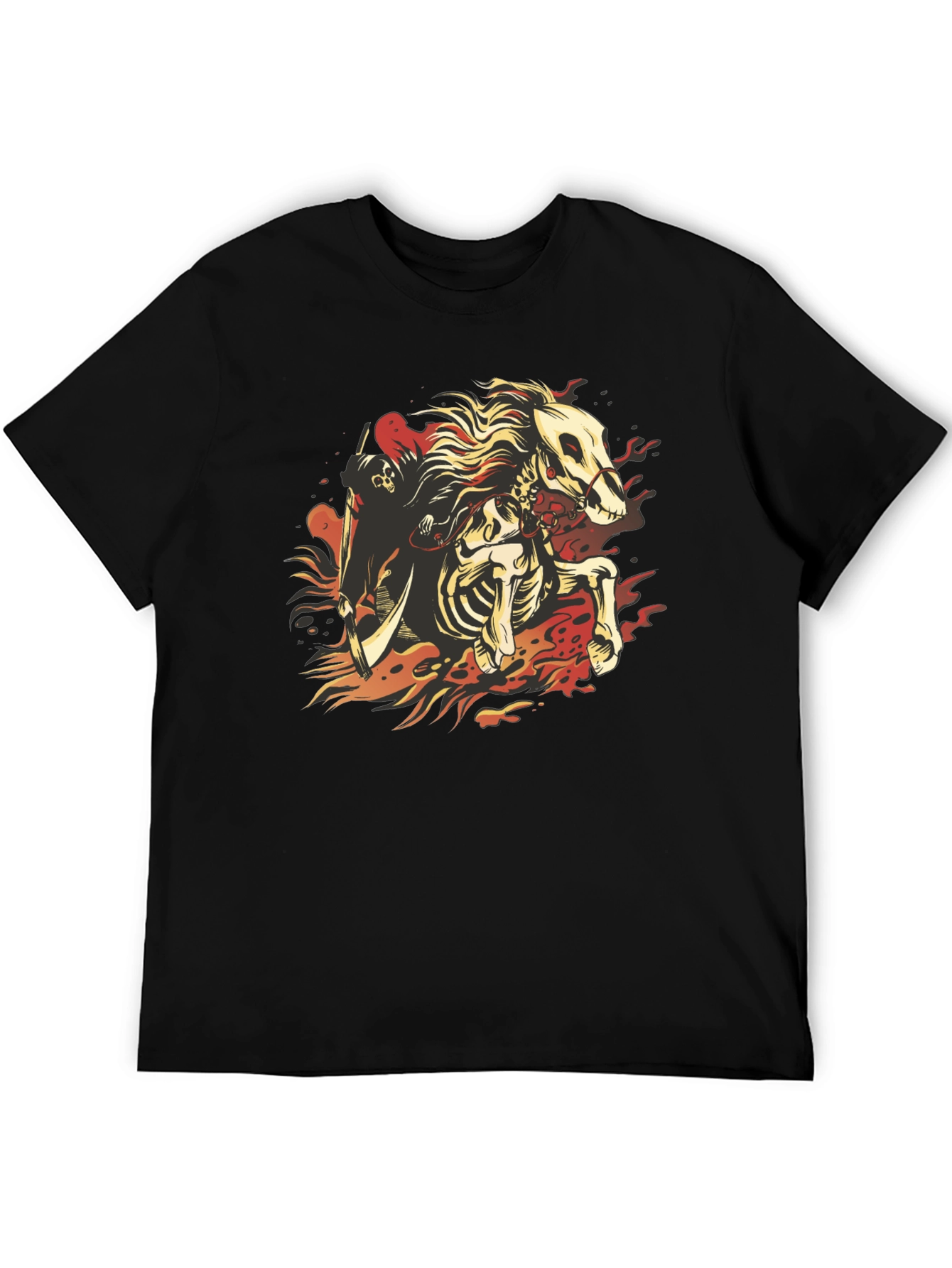 Grim Reaper Horseman Graphic T-Shirt