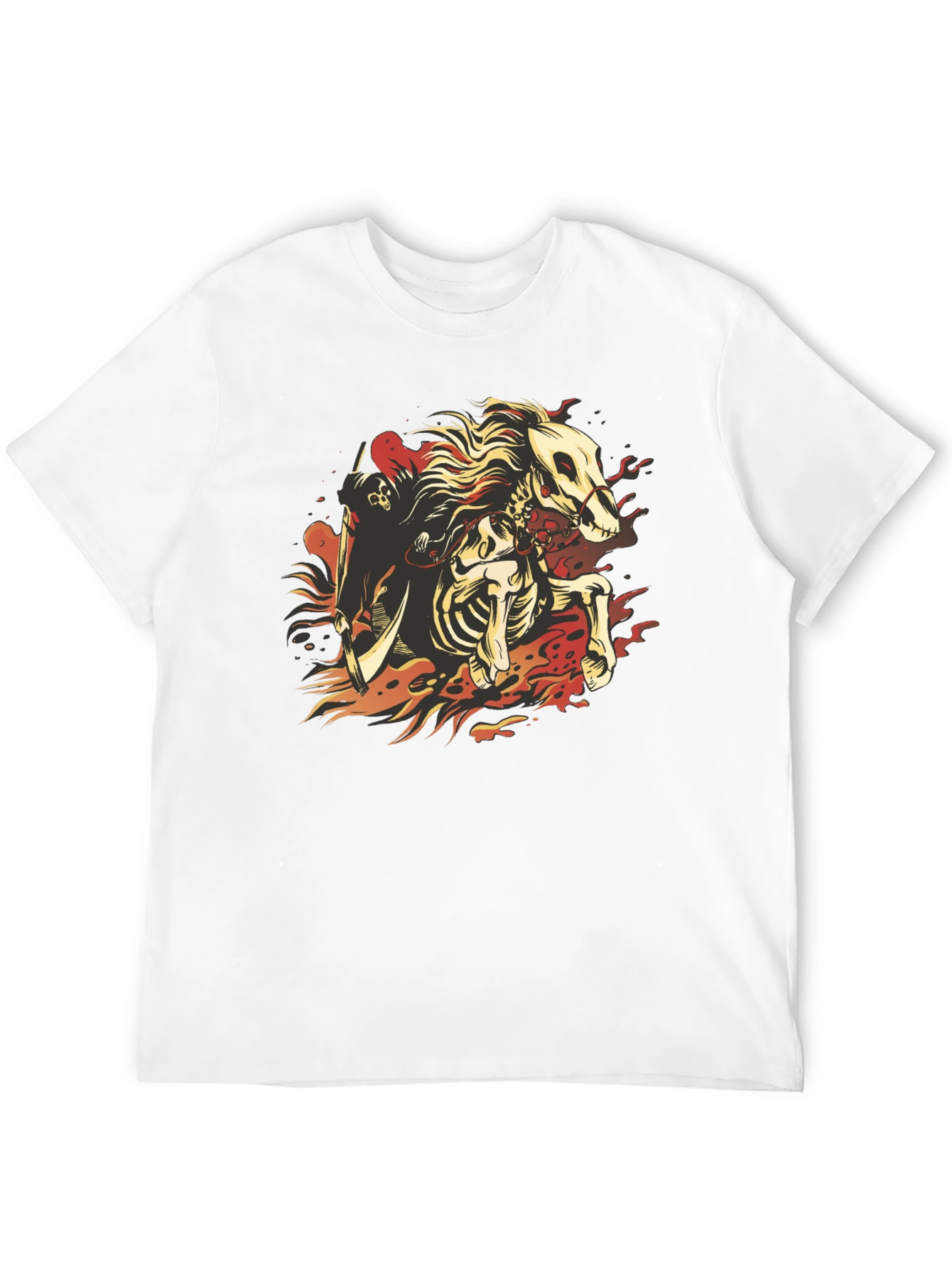 Grim Reaper Horseman Graphic T-Shirt