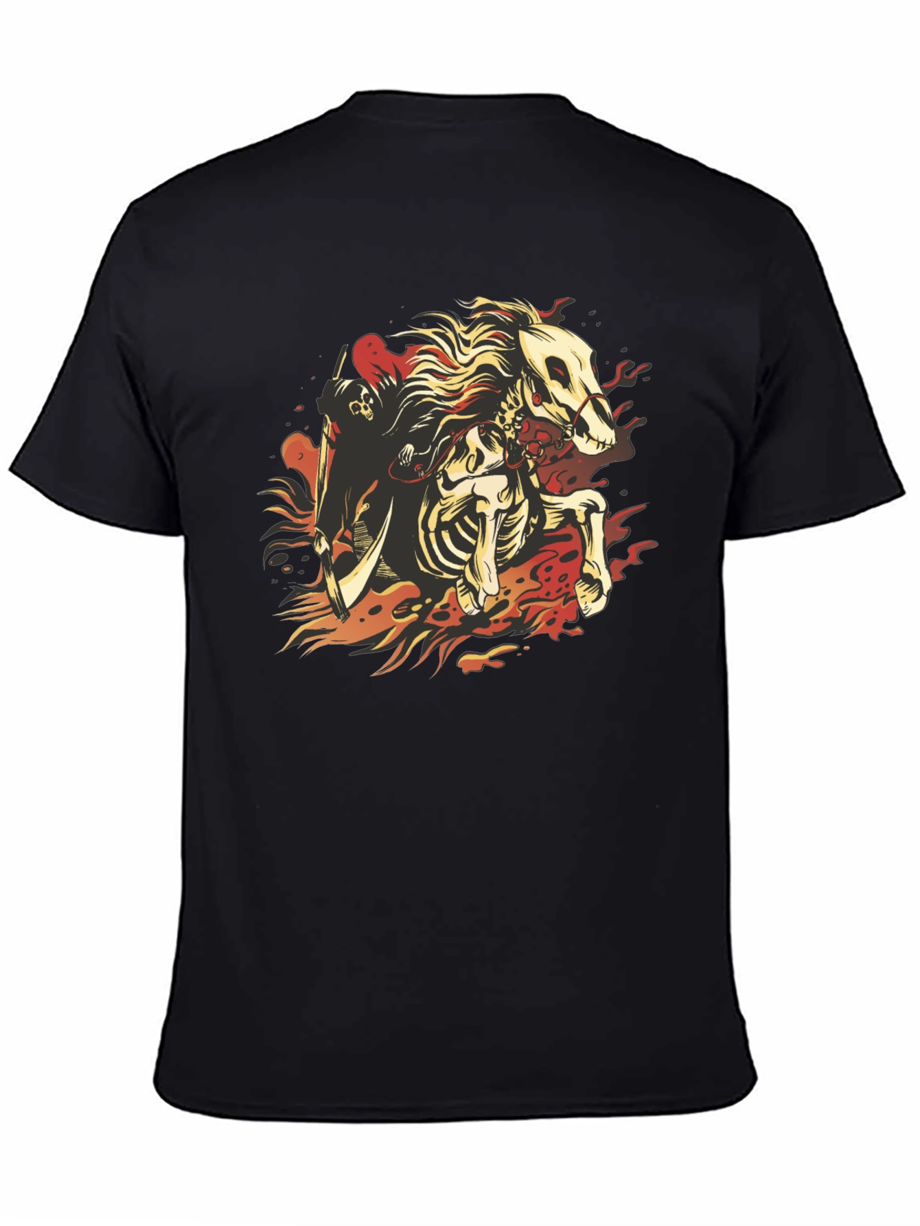 Grim Reaper Horseman Graphic T-Shirt